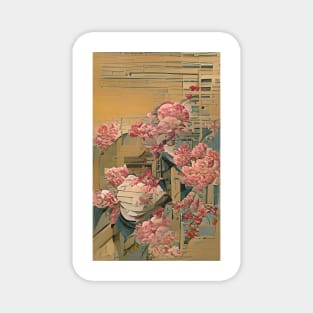 Graceful Blooms: Japanese Ukiyo-e Flowers Magnet