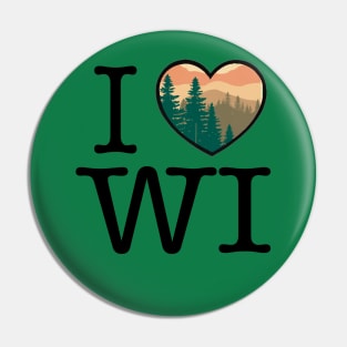 I Heart/Love Wisconsin Pin