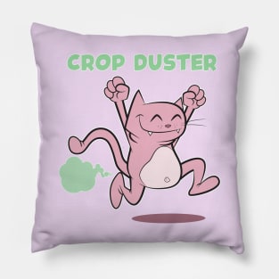 pink cat crop dusting Pillow