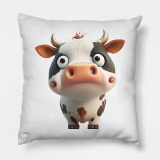 Cow Farm Cute Adorable Humorous Illustration Pillow