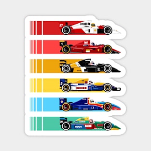 Retro Formula Race Cars Magnet