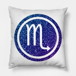 Blue Purple Glitter Zodiac - Scorpio Pillow