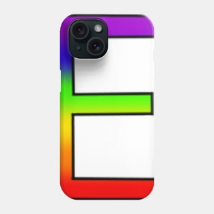 Rainbow Letter E with Black Outline Phone Case