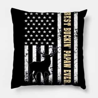 Flag Best Buckin PAPAW Ever Deer Hunting Fathers Day Gift Pillow