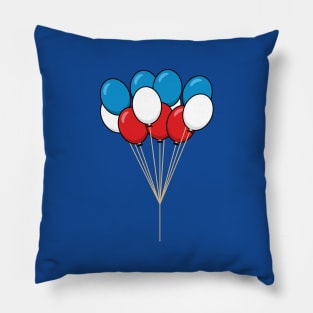 Blue White Red Patriotic Balloons Pillow