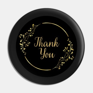 Thank You with Flower - Black Pin