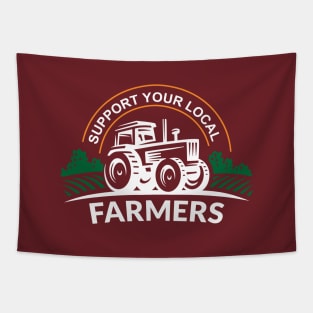 Support Your Local Farmers with Tractor Design Tapestry