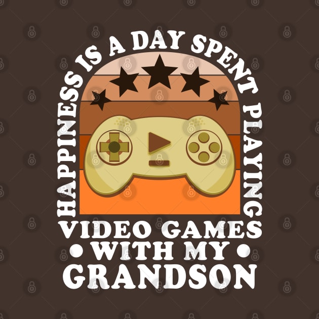 Happiness Quote Playing Video Games Grandparents Grandson by JaussZ