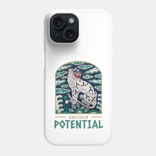 white tiger lover gift, Korea traditional embroidery art style, positive quote for enthusiasts of South Korean Culture Phone Case