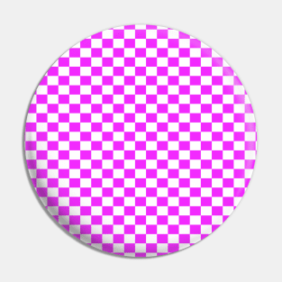 Checkered Pink And White Pin