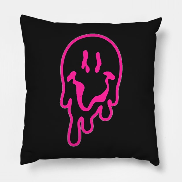 Melting Happy Face 2 Pillow by AbundanceSeed