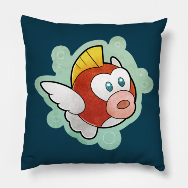 Super Mario Cheep Cheep Super Mario Pillow Teepublic