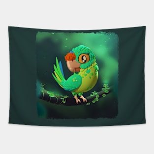 Cute Orange-fronted parakeet on a tree Tapestry