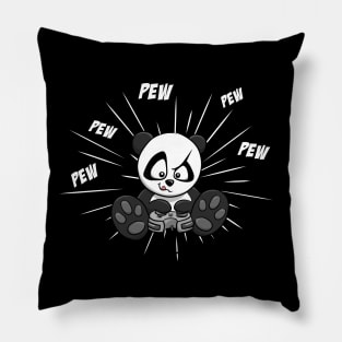 PEW PEW PEW Gaming Panda Gamer with Controller Pillow