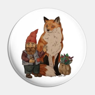 Gnome and Fox Pin