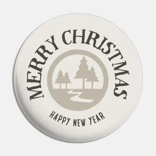 Rustic Merry Christmas Badge Pin