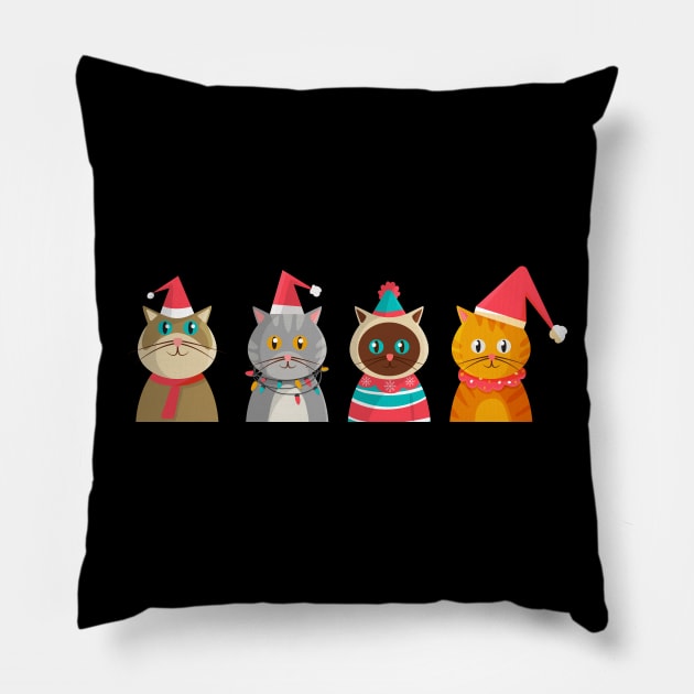 Christmas cats Pillow by madeinchorley