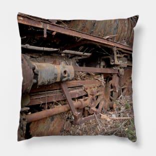 Abandoned steam loco in Greece Pillow