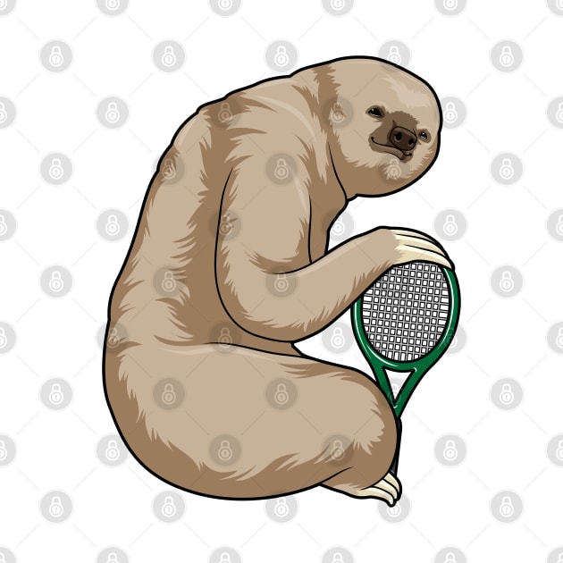 Sloth at Tennis with Tennis racket by Markus Schnabel