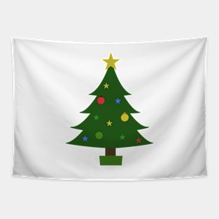 Christmas Tree Illustration Tapestry