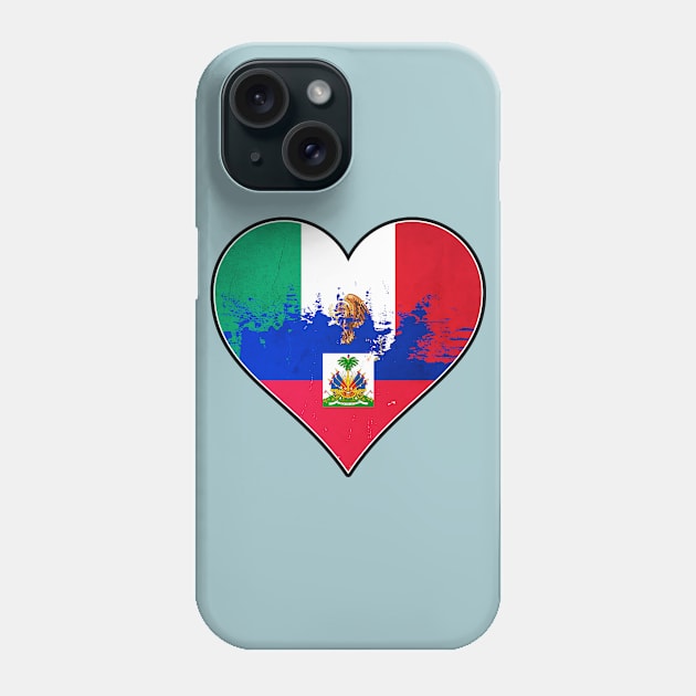 Mexican and Haitian Heart Mix Heritage Flag Phone Case by Just Rep It!!