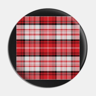 Scottish tartan, black, white and red Pin