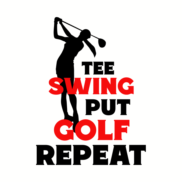 FUNNY Sports Golf Quote Red Black by SartorisArt1