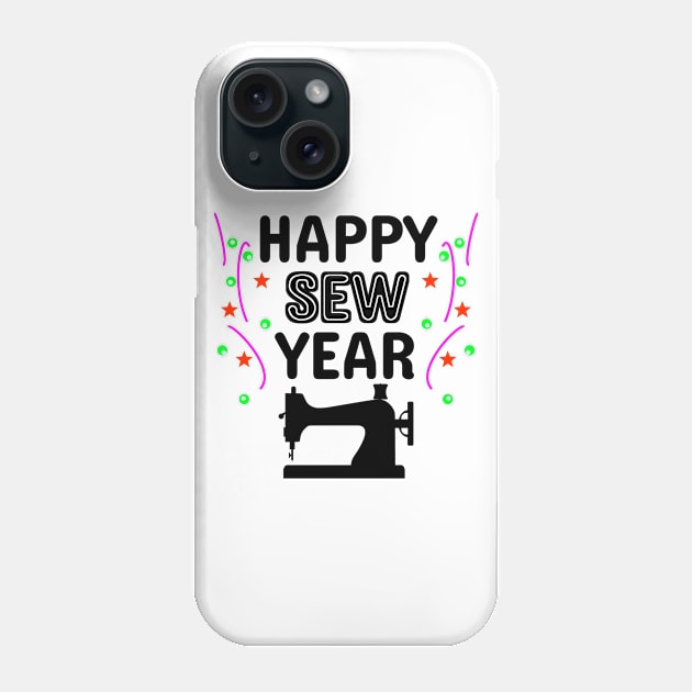 Sewing Happy New Year Sew Needlecraft Yarn Gift Phone Case by bigD