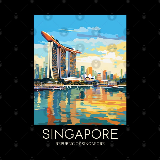 A Pop Art Travel Print of Singapore by Studio Red Koala