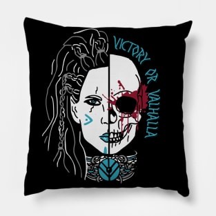 shieldmaiden skull Pillow