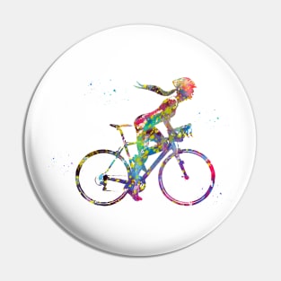 Female cyclist Pin