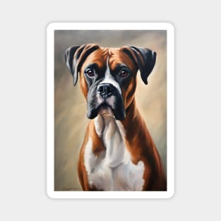 Boxer Dog Breed Oil Painting Magnet