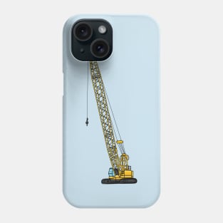 Dragline excavator cartoon illustration Phone Case