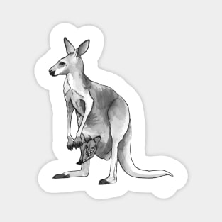 Kangaroo + Joey Ink Drawing Magnet