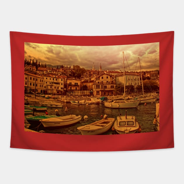 Fisherman Village. Opatija. Croatia Tapestry by vadim19