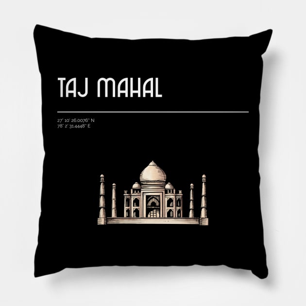 India Taj Mahal, coordinates Pillow by STELATOCLOTHING