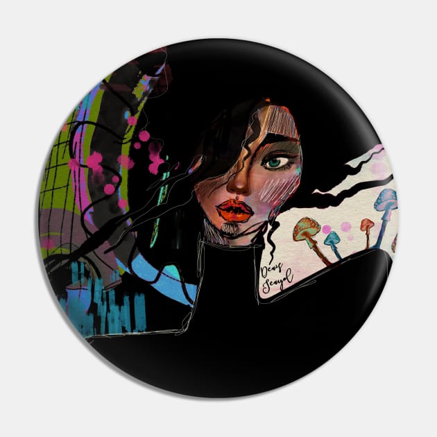 Abstract portrait Pin by Colormyline by Denis Senyol