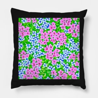 Pink and blue forgetmenots Pillow