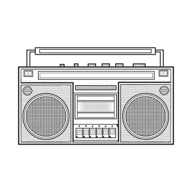 Line Art Vintage Boombox by milhad