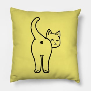 Hello Cat Butt Minimalist Line by Tobe Fonseca Pillow