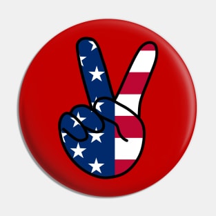 USA V Sign Pin