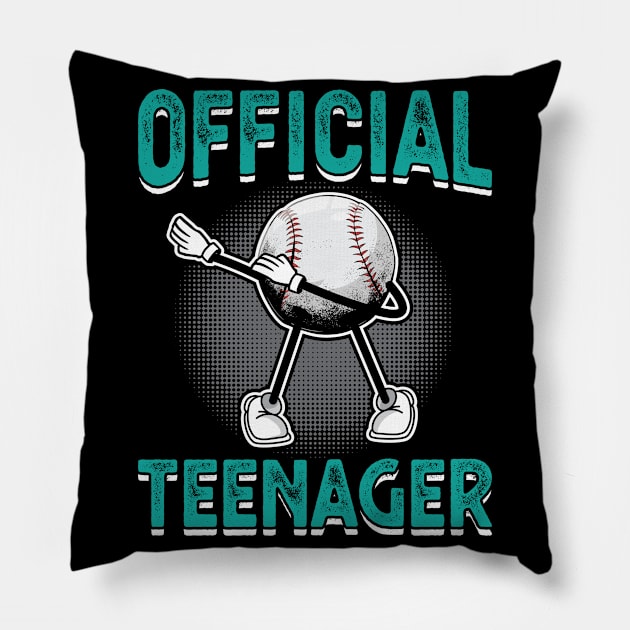 Official Teenager 13th Birthday Dabbing Basketball Pillow by Peco-Designs