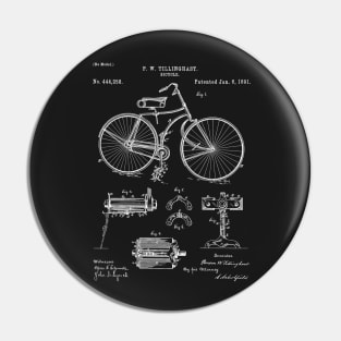Bicycle Patent - Cycling Art - Black Chalkboard Pin