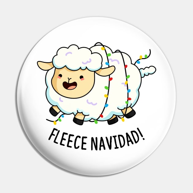 Fleece Navidad Cute Christmas Sheep Pin by punnybone