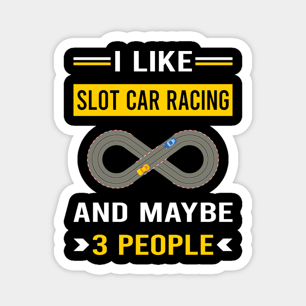 3 People Slot Car Racing Cars Slotcar Slotcars Magnet by Bourguignon Aror