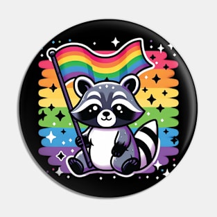 Raccoon Ally LGBTQ+ Supporter Pin