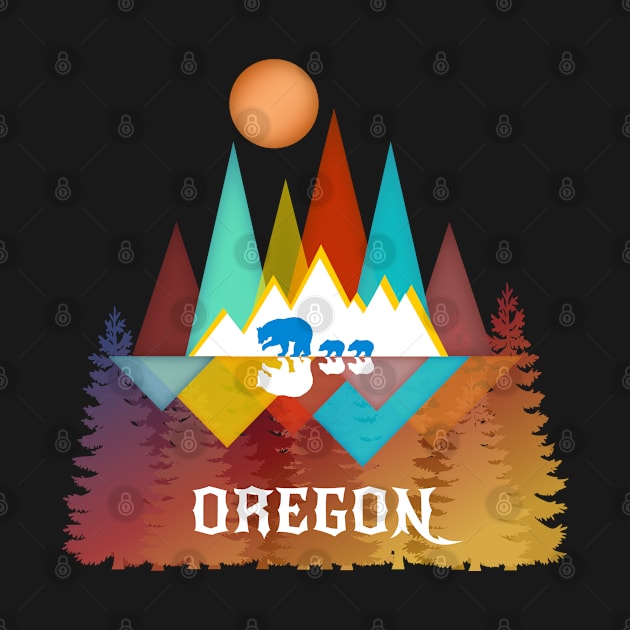 Oregon Nature Life Outdoors Mountains Bear Lover Abstract Triangles by egcreations