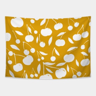 Cherries pattern - yellow ochre Tapestry