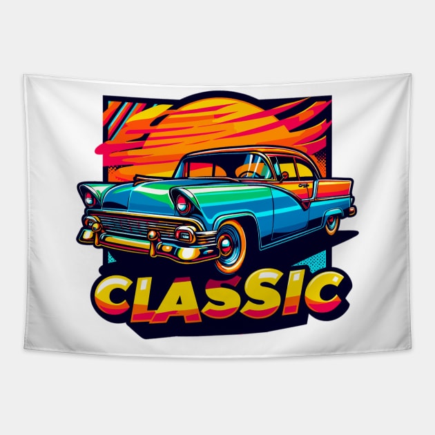 Classic Car Tapestry by Vehicles-Art