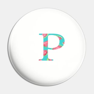 Rho Watermelon Letter Pin